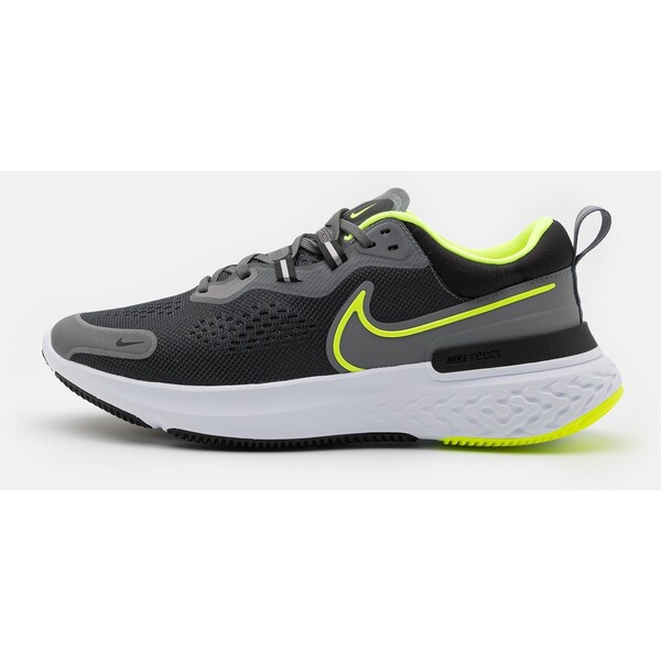 Nike Performance REACT MILER Obuwie do biegania treningowe smoke grey/volt/black N1242A267-C12