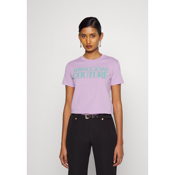 Versace Jeans Couture T-shirt z nadrukiem lavander VEI21D05B-I11