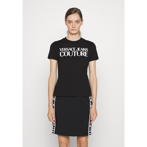 Versace Jeans Couture T-shirt z nadrukiem black/white VEI21D033-Q11