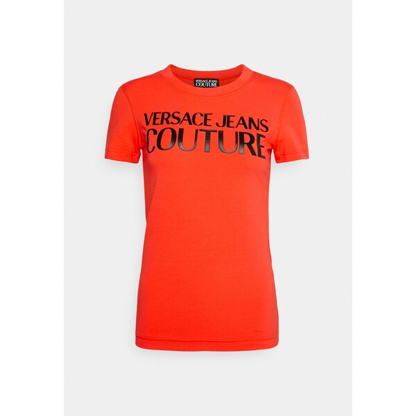 Versace Jeans Couture STRETCH T-shirt z nadrukiem poppy rosso VEI21D057-G11