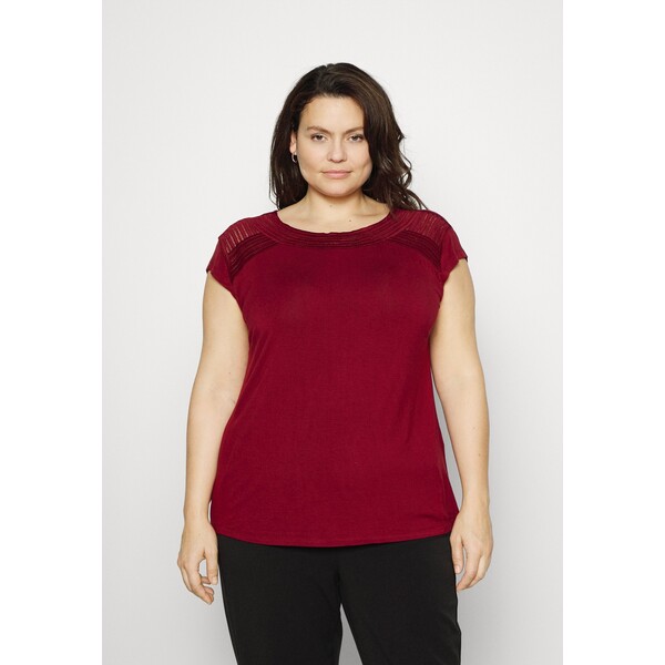 Anna Field Curvy T-shirt z nadrukiem dark red AX821D058-G11