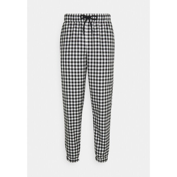 Vintage Supply GINGHAM UNISEX Spodnie materiałowe black/white VIO21001F-Q11