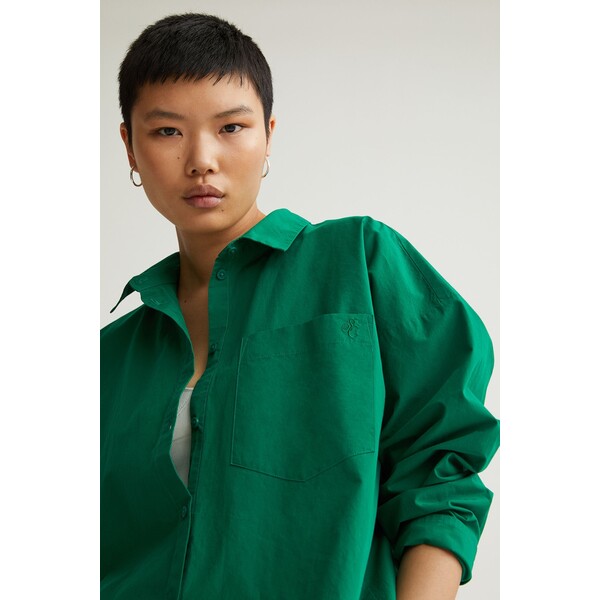 H&M Bawełniana koszula 1058829004 Zielony