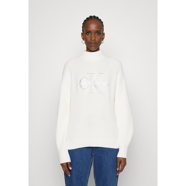 Calvin Klein Jeans TWO TONE MONOGRAM LOOSE Sweter tofu C1821I03D-A11