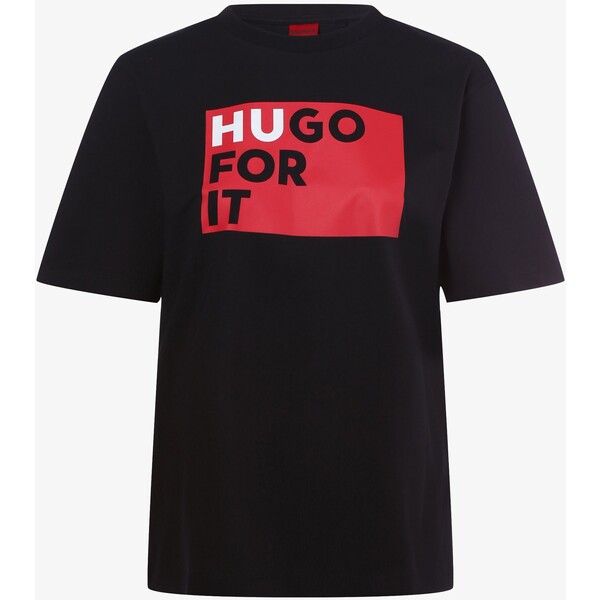 HUGO DASHIRE T-shirt z nadrukiem schwarz rot HU721D09C-Q11
