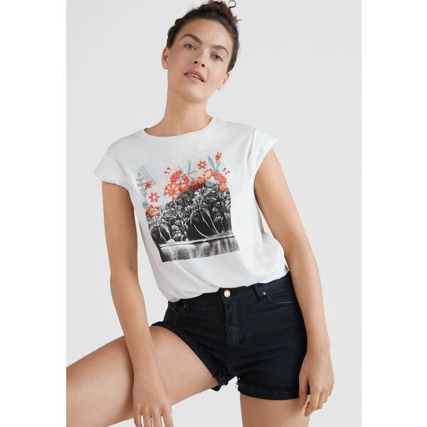 O'Neill PALM T-shirt z nadrukiem snow white ON521D049-A11