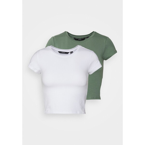 Vero Moda Petite VMMAXI CROP TOP PETITE 2-PACK T-shirt basic laurel wreath & white VM021D04B-M11
