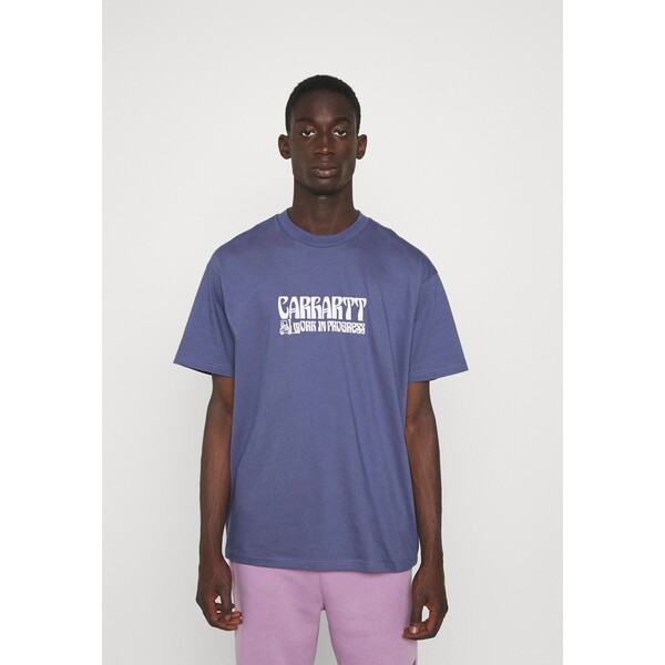 Carhartt WIP REMOVALS T-shirt z nadrukiem cold viola/white C1422O0BW-I11