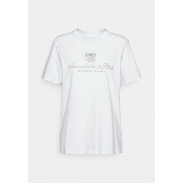 Abercrombie & Fitch SCRIPT LOGO TEE T-shirt z nadrukiem white A0F21D0KB-A11