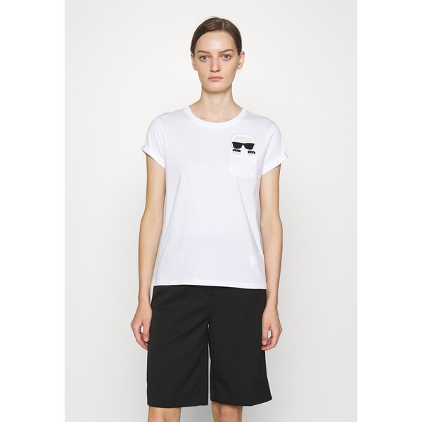 KARL LAGERFELD IKONIK POCKET TEE T-shirt z nadrukiem 100 white K4821D069-A11