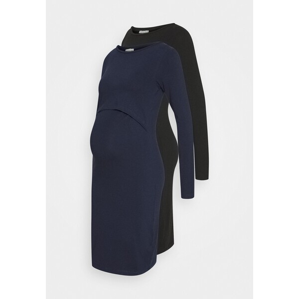Anna Field MAMA 2 PACK NURSING DRESS Sukienka z dżerseju dark blue/black EX429F032-K11