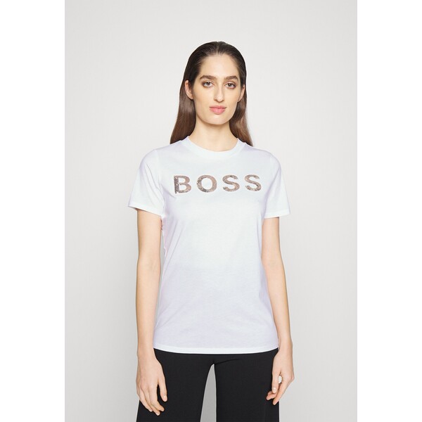 BOSS ELOGO T-shirt z nadrukiem white BB121D096-A11