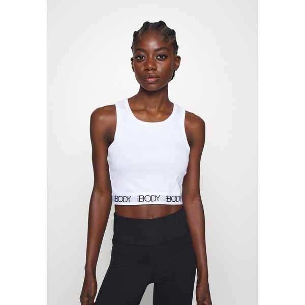 Cotton On Body RACER CROP TANK Top white branded C1R41D040-A11