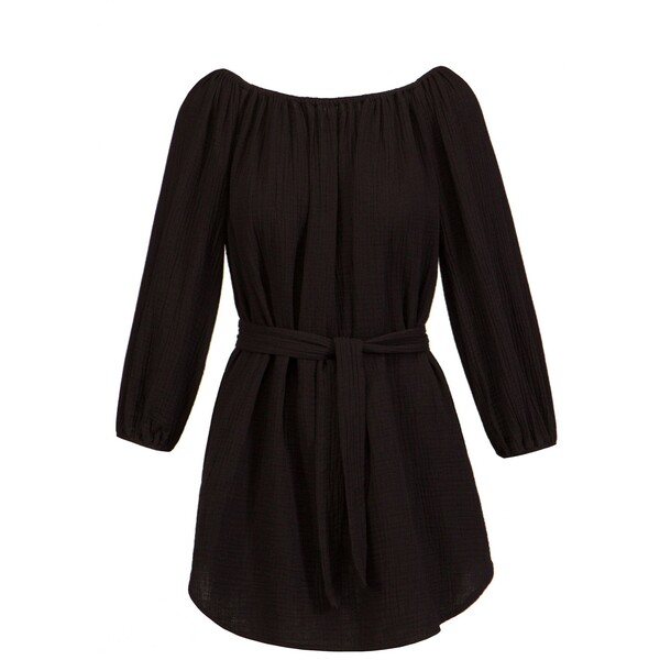 Seafolly Sukienka SEAFOLLY DOUBLE CLOTH SUMMER COVER UP 54607CU-black 54607CU-black