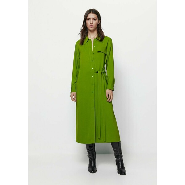 Massimo Dutti SEITLICHER SCHLEIFE Sukienka koszulowa green M3I21C0JO-M11