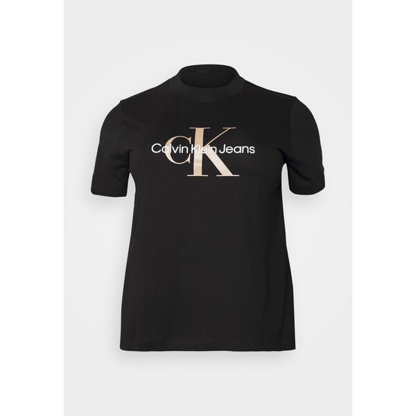 Calvin Klein Jeans Plus SEASONAL MONOGRAM TEE T-shirt z nadrukiem black C2Q21D01I-Q11