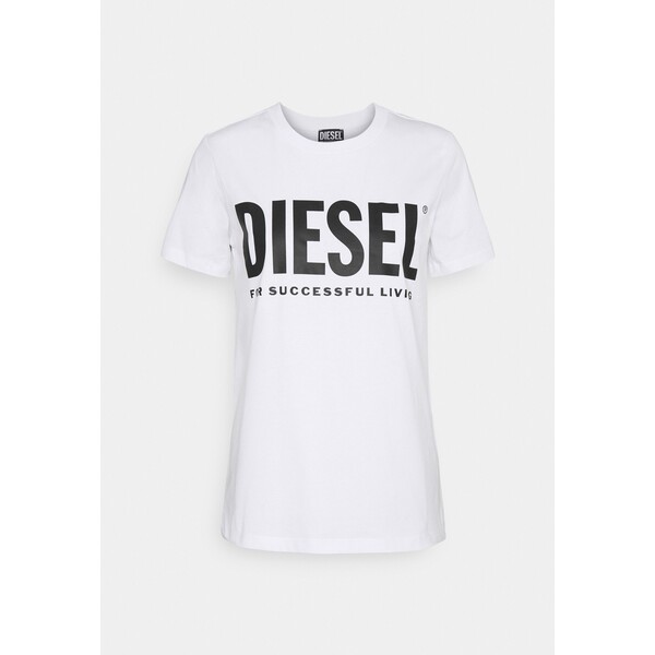 Diesel SILY LOGO T-shirt z nadrukiem white DI121D0FP-A12