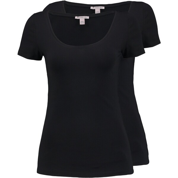 Anna Field 2 PACK T-shirt basic black AN621D0Q1-Q11