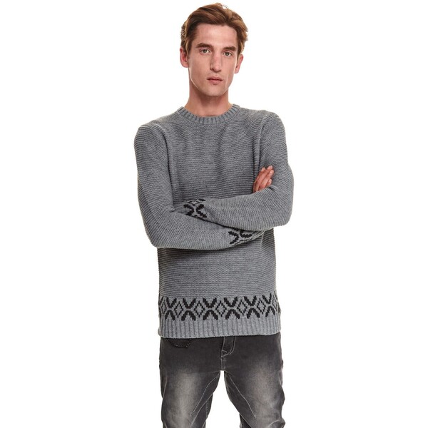 Top Secret sweter z wzorzystym wykończeniem SSW3203