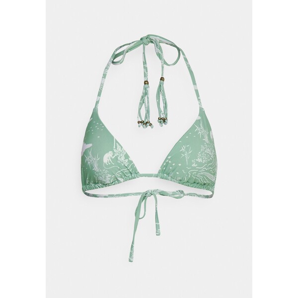 women'secret BRA GATHERED REMOVABLE PAD FLOWER Góra od bikini green WS581J01J-M11