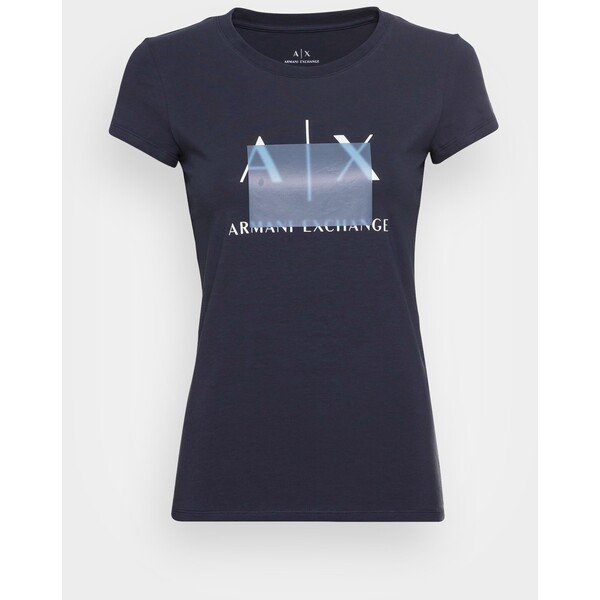 Armani Exchange STRETCH T-shirt z nadrukiem blueberry jelly ARC21D03W-K11