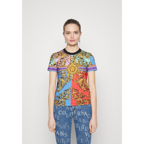 Versace Jeans Couture PANEL GARLAND T-shirt z nadrukiem multi-coloured VEI21D05Z-T11