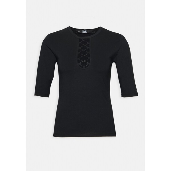 KARL LAGERFELD LACE UP TOP T-shirt basic black K4821D09K-Q11