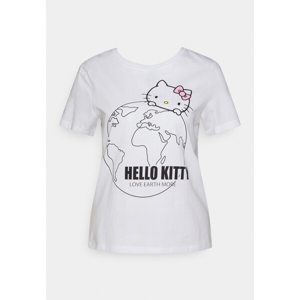 ONLY Petite ONLHELLO KITTY EARTH T-shirt z nadrukiem white OP421D077-A11