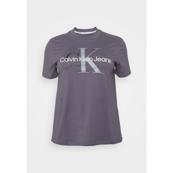 Calvin Klein Jeans Plus TWO TONE MONOGRAM TEE T-shirt z nadrukiem fossil grey C2Q21D018-C11