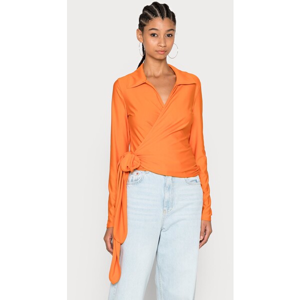 Weekday IRIS WRAP LONGSLEEVE Bluzka z długim rękawem orange WEB21D08X-H11