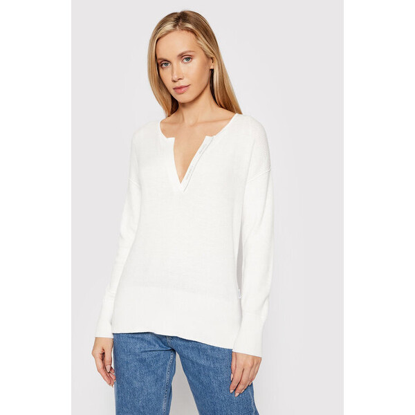 Calvin Klein Sweter Essential K20K203204 Biały Regular Fit