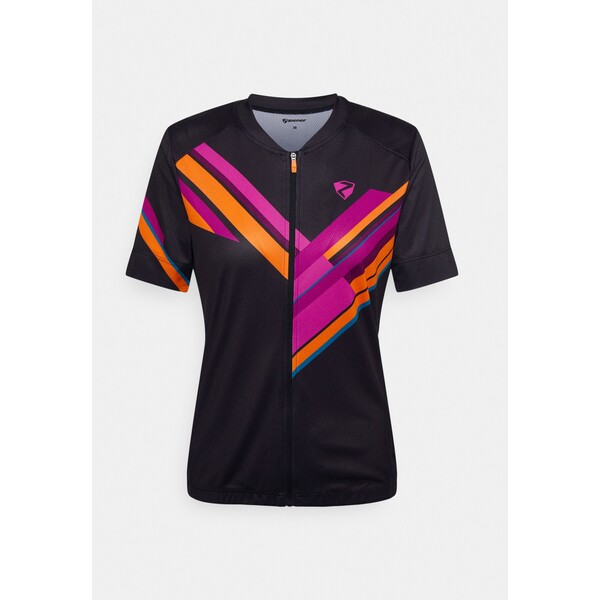Ziener NARISA LADY T-shirt z nadrukiem black/purple Z1041D010-I11