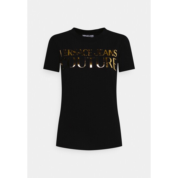Versace Jeans Couture STERTCH T-shirt z nadrukiem black VEI21D05U-Q11