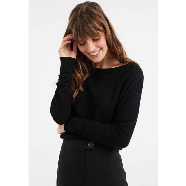 WE Fashion RIBSTRUCTUUR Sweter black WF521I07O-Q11
