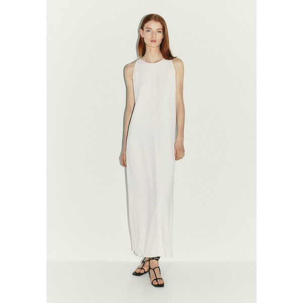 Massimo Dutti Długa sukienka white M3I21C0L2-A11