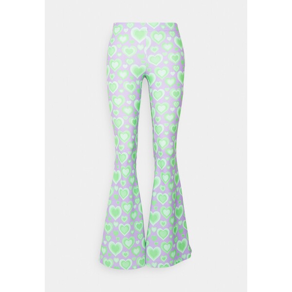 Vintage Supply Spodnie materiałowe green/lilac VIO21A005-M11