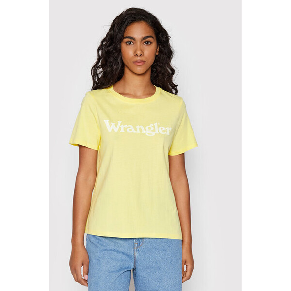 Wrangler T-Shirt W7N4GHY19 Żółty Regular Fit