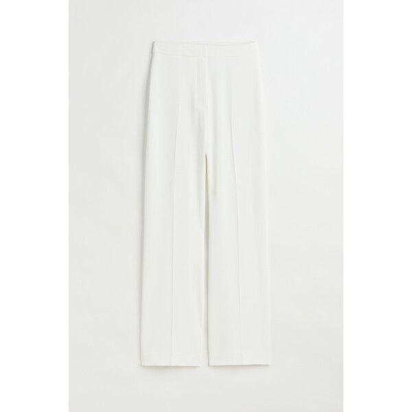 H&M Szerokie spodnie - Wysoka talia - Długa - 0877769046 Biały