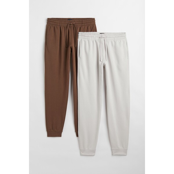 H&M Spodnie dresowe Regular Fit 2-pak - - ON 0970816011 Brązowy/Jasnoszary