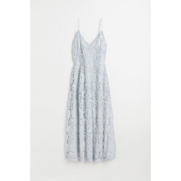 H&M Koronkowa sukienka z dekoltem w serek 1073560001 Jasnoniebieski