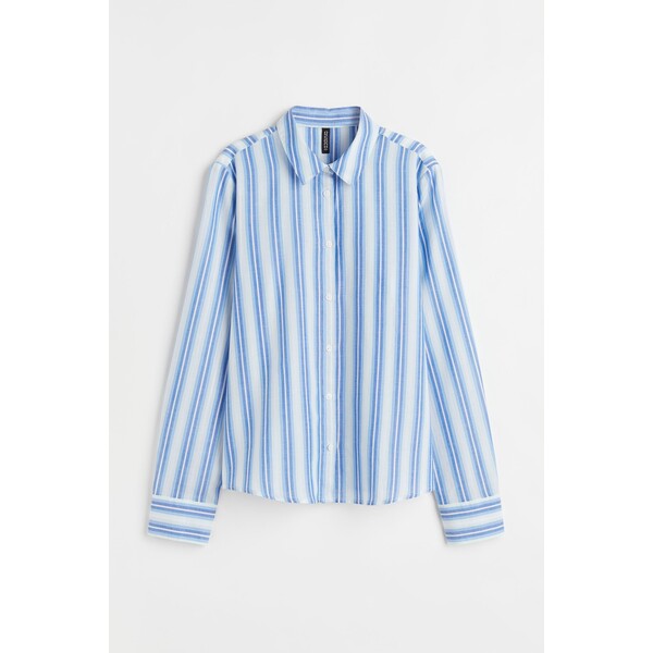 H&M Bawełniana koszula 1035206008 Niebieski/Białe paski