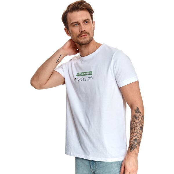 Top Secret t-shirt męski z napisami SPO5523