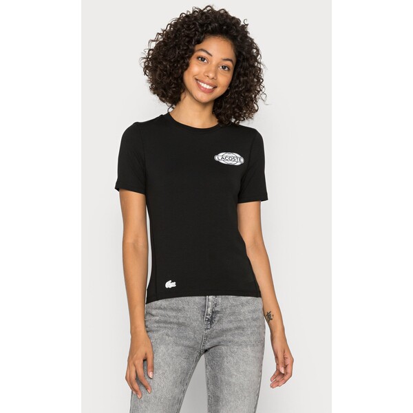 Lacoste EXCLUSIVE T-shirt z nadrukiem black LA221D08D-Q11