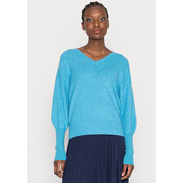 Marks & Spencer CUFF VEE Sweter soft turquoise QM421I05S-K11