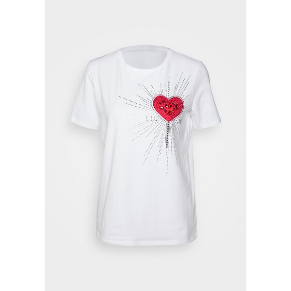 LIU JO T-shirt z nadrukiem bianco ottico/heart LI621D031-A11