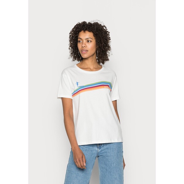 Roxy MUM THOUGHTS T-shirt z nadrukiem snow white RO521D0I2-A11