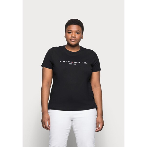 Tommy Hilfiger Curve REGULAR TEE T-shirt z nadrukiem black TOY21D005-Q11