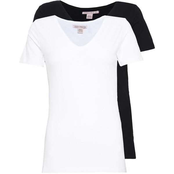 Anna Field Tall 2 PACK T-shirt basic black/white ANH21D006-Q11