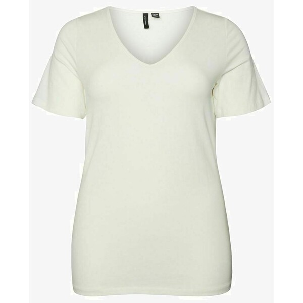 Vero Moda Curve V-AUSSCHNITT T-shirt basic snow white VEE21D04L-A11