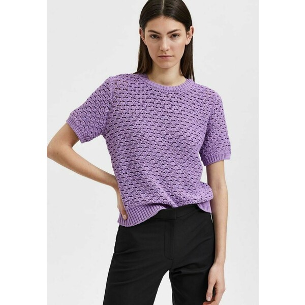 Selected Femme T-shirt z nadrukiem african violet SE521D0IW-I11